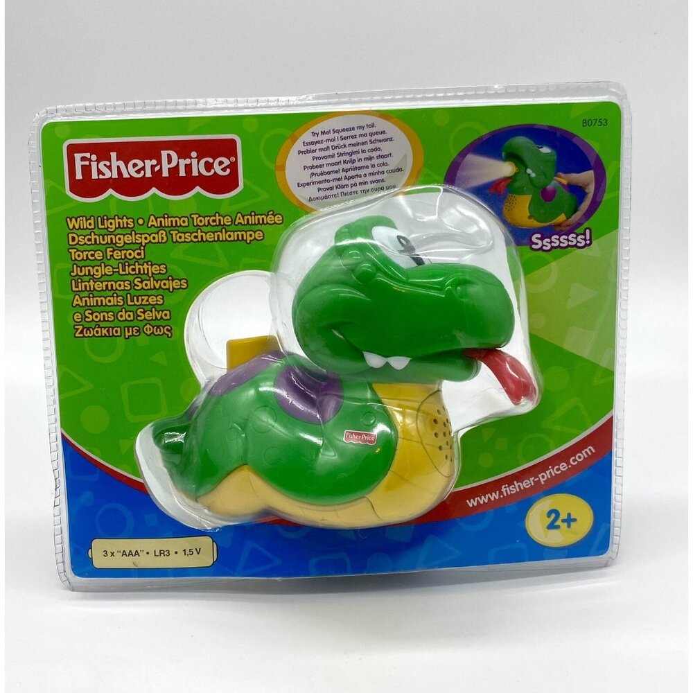 Vintage Y2K Fisher Price Toddlerz Wild Lights Snake Toy Flashlight In Package